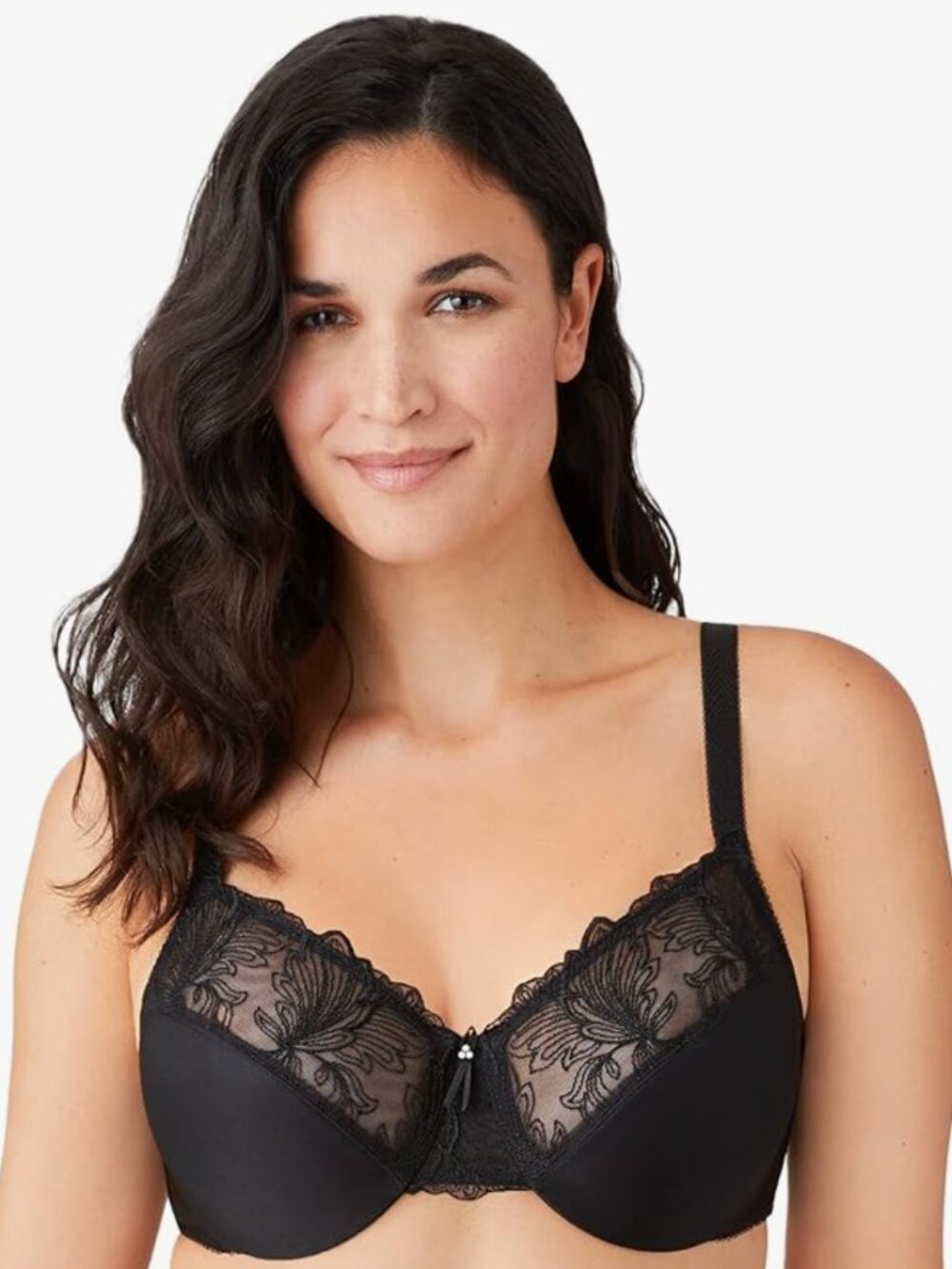 WACOAL Slim Silhouette Minimizer Bra 38DDD Black 857361 Underwire Support